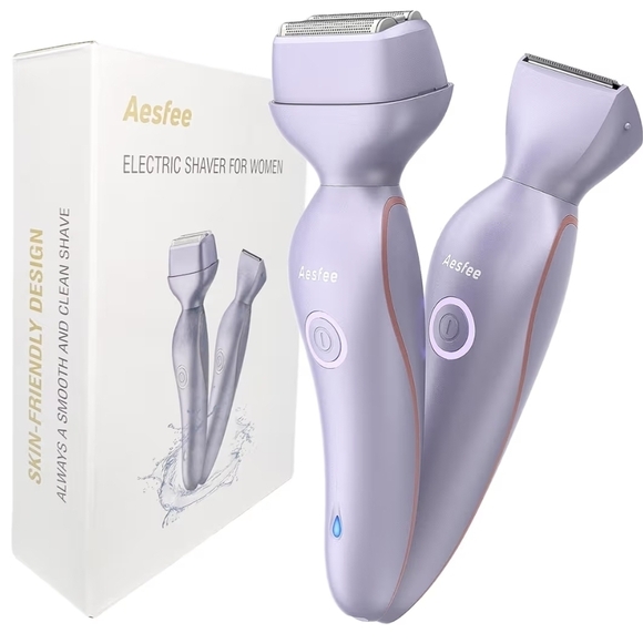 Accessories - Aesfee 2-in-1 Electric Shaver for Women Bikini Trimmer Facial Razor Rechargeable